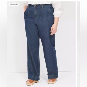 Lane Bryant Women's Dressy Trouser Jeans Sz 26 Mid Rise Classic Plus Blue New
